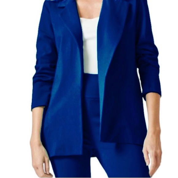 Dear Scarlett Jackets & Blazers - Women's 3/4 Sleeve Blue Blazer
